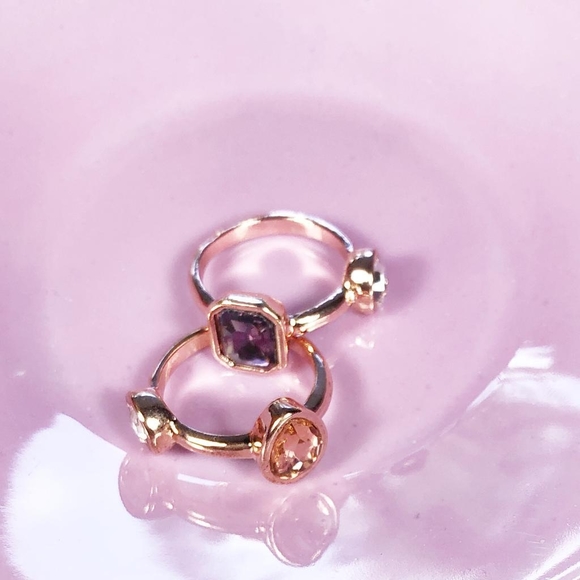 Alquimia Jewelry - JEWELED AMETHYST CETRINE MIDI RING SET